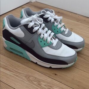 Nike Air Max Sneakers in White, Gray, and Teal